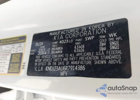 2024 Kia Soul Lx from USA, damaged, VIN KNDJ23AU6R7914386